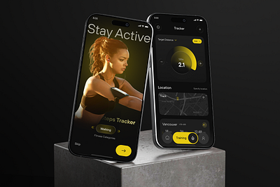 AI Fitness Mobile App activity tracker ai application aifitnessapp app design fitnessappdesign step tracker app design steptrackerui
