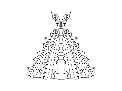 Fantasy Dress Coloring Page ball coloring dress illustration page