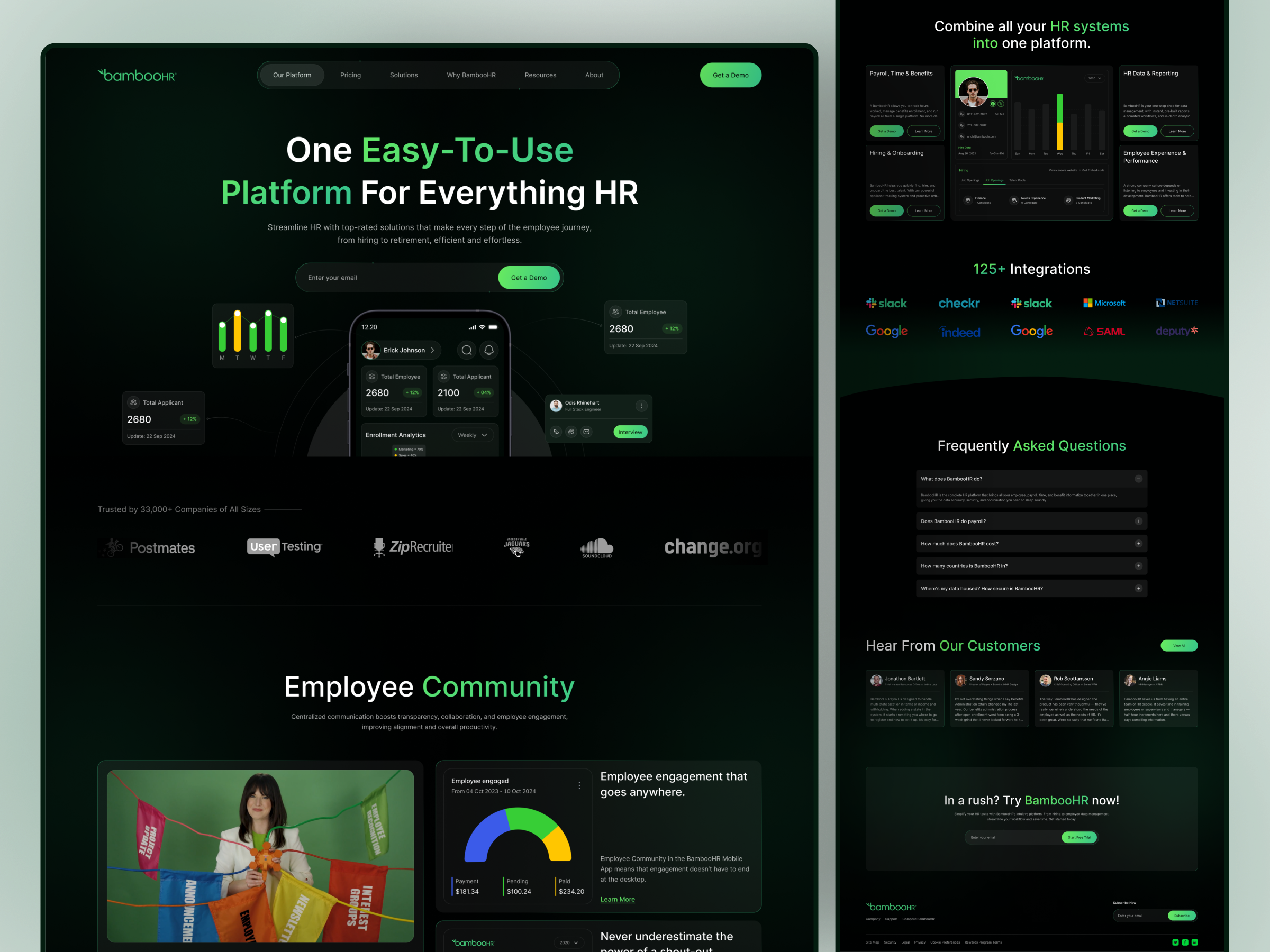 HR Management SaaS Landing Page b2b business corporate saas employee management enterprise saas hr hr software landing page management landing page payroll product design saas saas landing page technology uiux web design