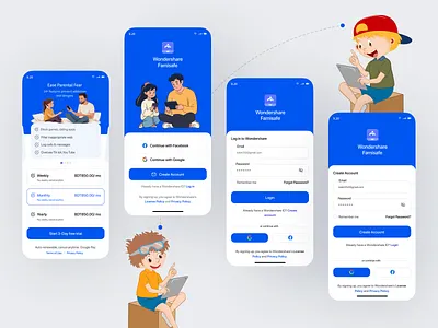 Parental Control Mobile App Design children app colorful control control app design design ui home control kids app location mobile app parental parental control parental control app screen time ui