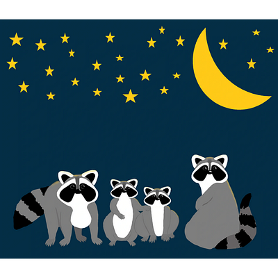 RACCOON FAMILY illustration