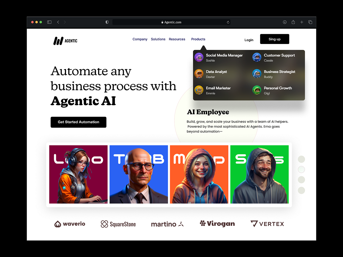 AI Agent - Virtual Assistant Website Design