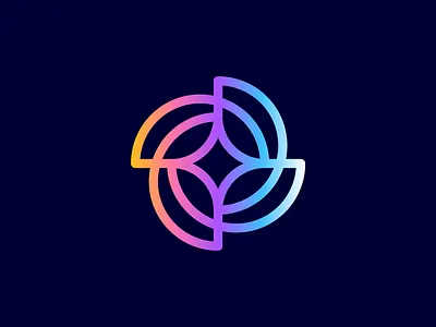 Abstract Gradient Tech Logo Icon branding colorful logo crypto fintech gradient infinity interconnect logo loop minimalist logo modern saas tech web3