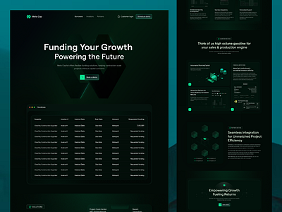 Fintech Landing Page – Dark Futuristic UI/UX capital funding platform crypto fintech ui crypto landing page dark mode ui design dribbble best shots figma landing page fintech landing page fintech web design futuristic web design investment platform design modern uiux design neon glow ui saas fintech design saas website design trading dashboard ui uiux landing page web design web3 ui design