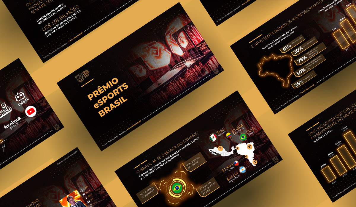 Brazil eSports Award brand design branding design graphic design pitch deck social media sports startup ui