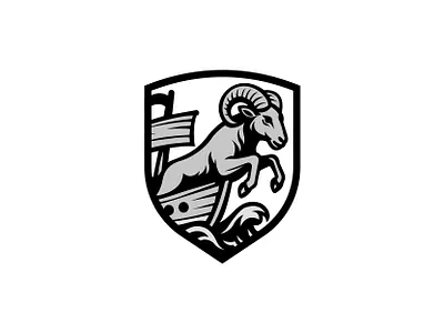 ram logo for sale branding clothing brand for sale goat illustration logo logo design modern ram ram logo shield ship streetwear streetwear logo wooden ship