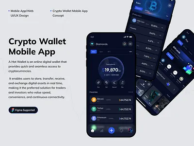 Crypto Wallet Home page blockchain app crypto app crypto app design crypto banking crypto exchange crypto mobile crypto payments crypto wallet crypto wallet app crypto wallet home page darkmood exchange app mobile app wallet app
