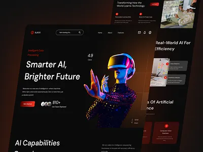 Artificial Intelligence Landing Page ai dashboard design app artificial artificial intelligence button dashboard design intelligence landing landing page design modern portfolio technology ui ux website