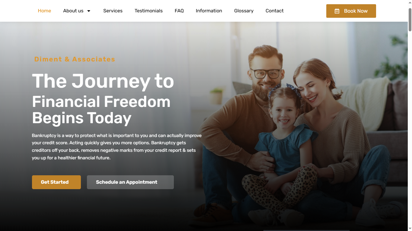 Clean & Compassionate Website Design for a Bankruptcy Law Firm branding design graphic design landingpage ui webdesign webxpart