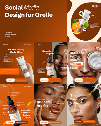 Social Media Design for Orelle Skincare adobe photoshop branding design graphic design poster design skincare skincare branding skincare packaging social media design