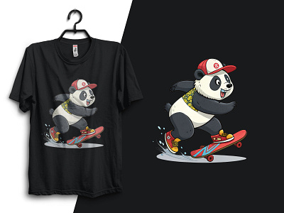 Skateboarding Panda Mascot T-Shirt Design anda tshirt animal mascot logo apparel design cartoon animal logo cartoon panda clothing brand logo cool panda logo custom mascot esport mascot fun mascot logo funny panda design mascot illustration panda character panda illustration panda logo panda mascot skateboard logo skateboard mascot streetwear logo tshirt design