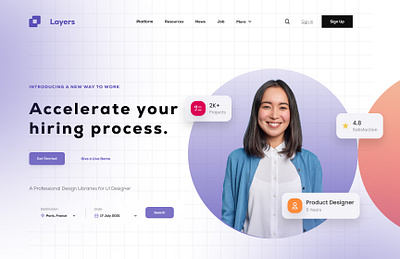 Layers Landing Page Design.Hero Page Design graphic design ui ui design ui ux ux design web design website design