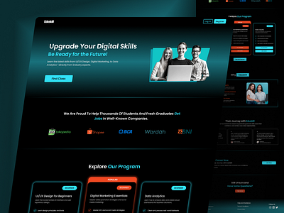 Online Learning Platform Design e learning education landing page minimal design online course ui ux webdesign website