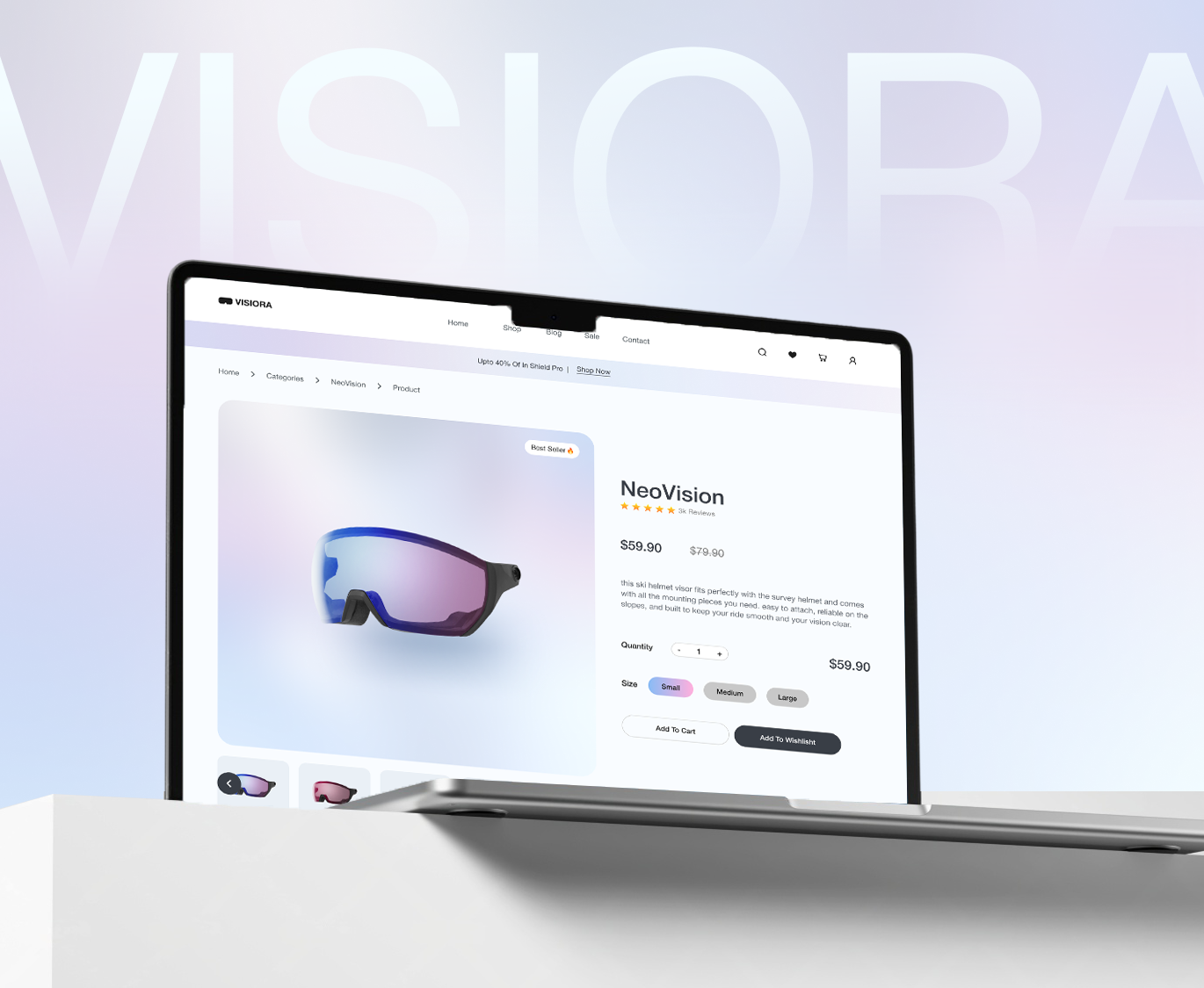 VISIORA - Online Store Design, UI/UX, Website Design design figma landing page