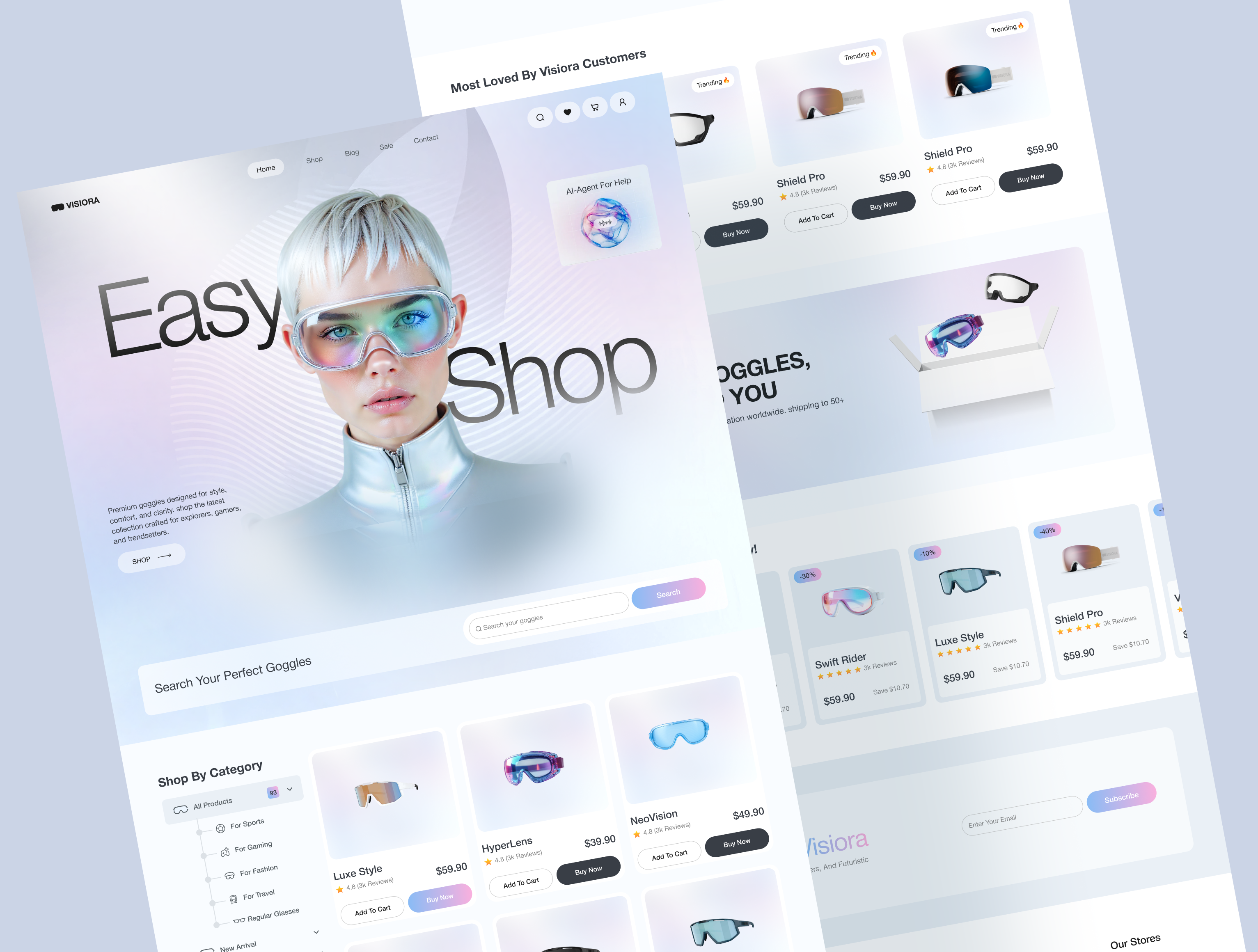 VISIORA - Online Store Design, UI/UX, Website Design design ecommerce figma frontend design graphic design landing page online store ui uiux ux website design
