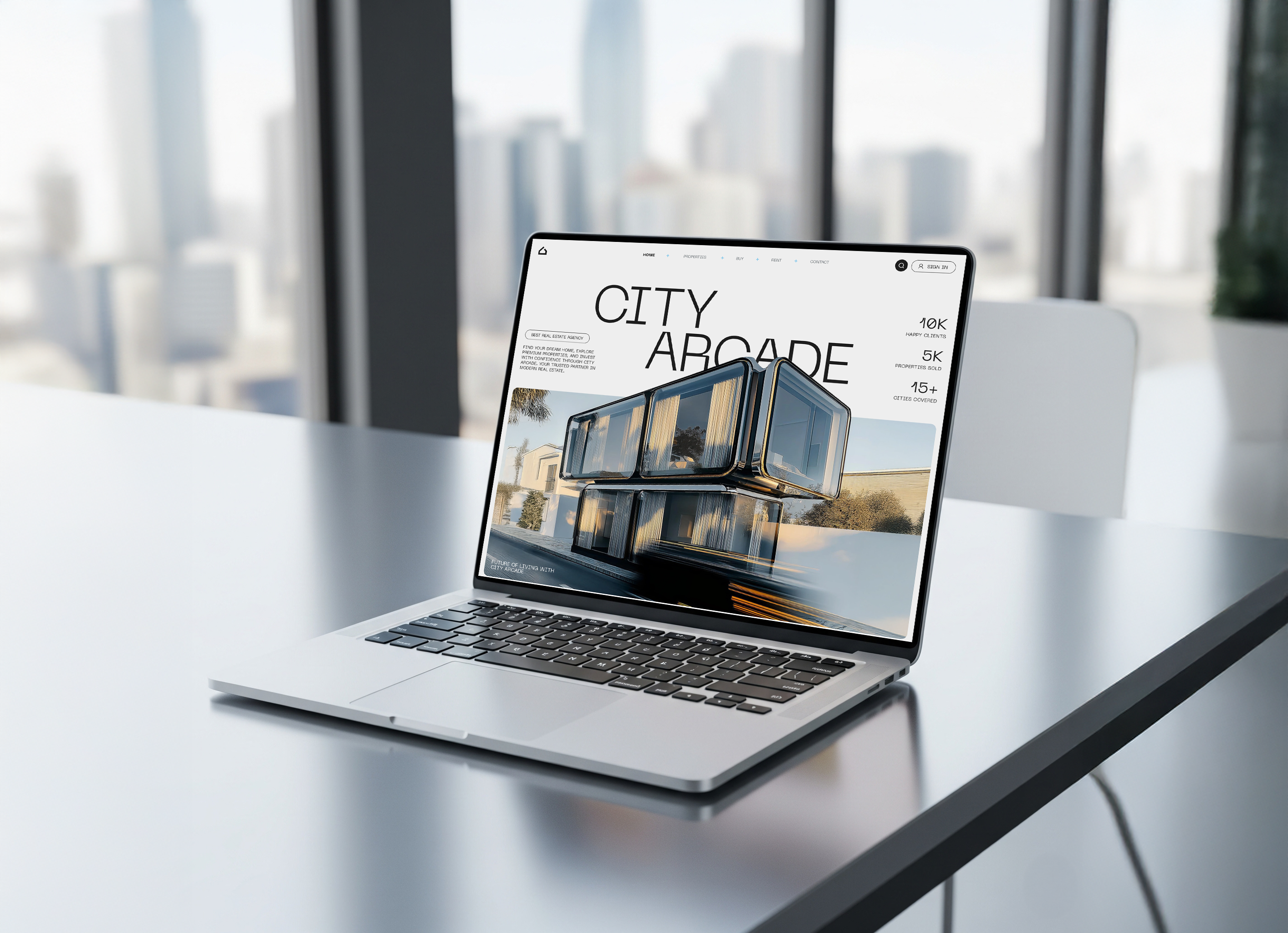 Real Estate Website Design - City Arcade homepage design figma landing page real estate web design real estate website