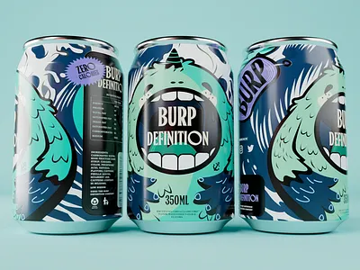 Soda Can Packaging Design 3d beverage blue branding can cold design drink graphic design green illustration logo mint package packaging render rendering soda summer water