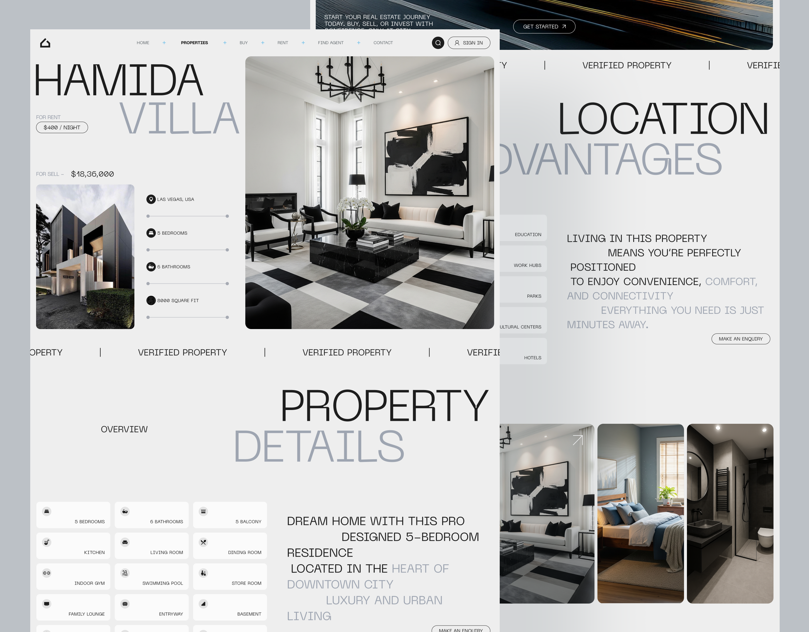 Real Estate Website Design - City Arcade Property detail page design figma landing page real estate real estate web design