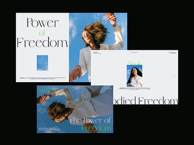 Freedom 04/23 animation concept editorial fashion girl interaction layout minimalistic typography ui design visual design website