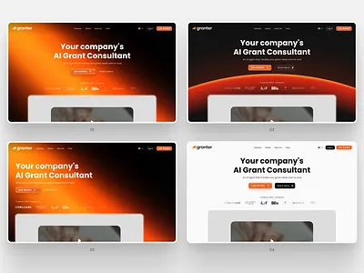 Granter hero redesign variants branding design landing page ui ux web