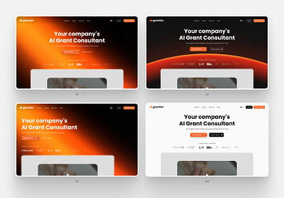 Granter hero redesign variants branding design landing page ui ux web