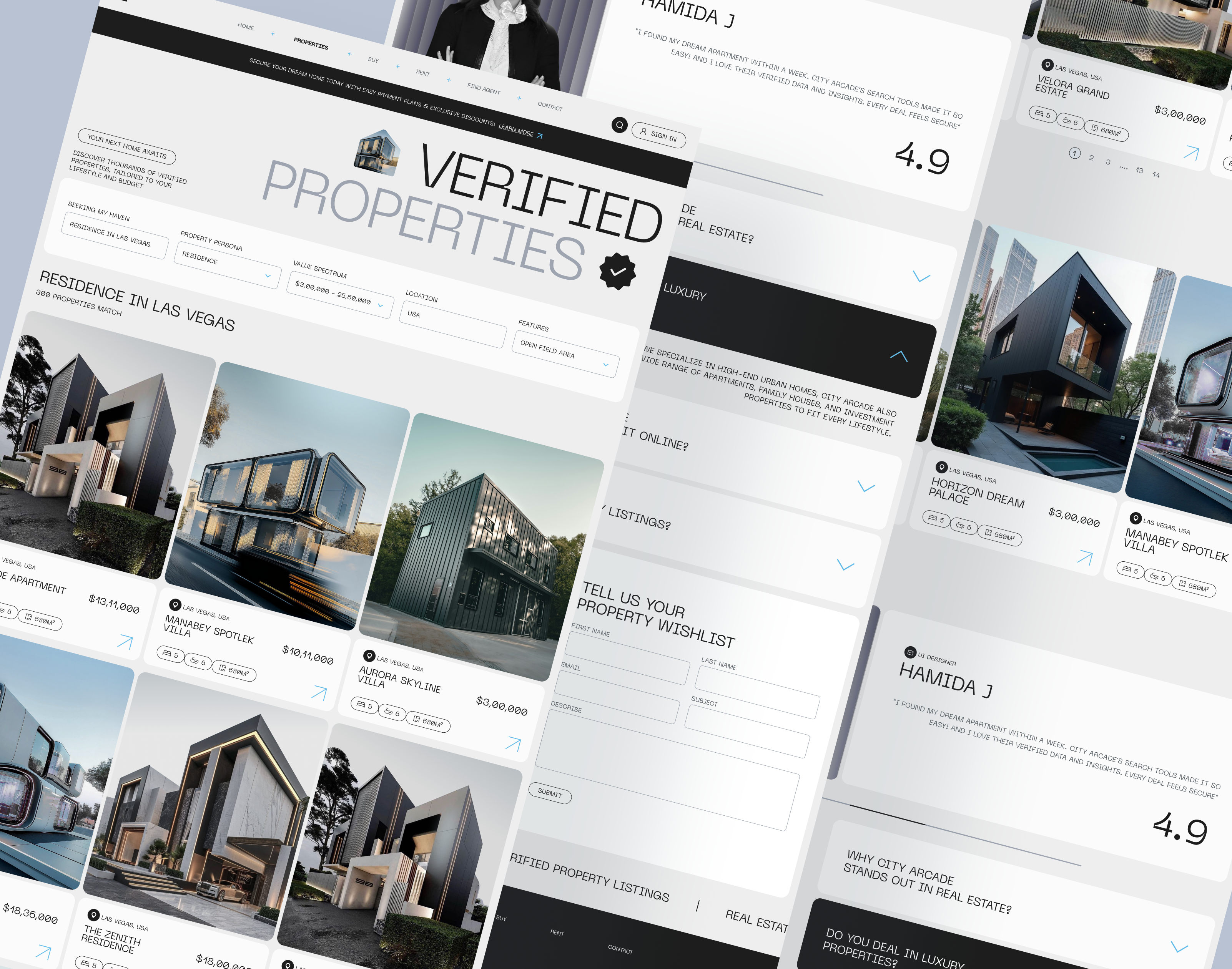 Real Estate Website Design - City Arcade Property Listing page design figma landing page real estae real estate website design web design