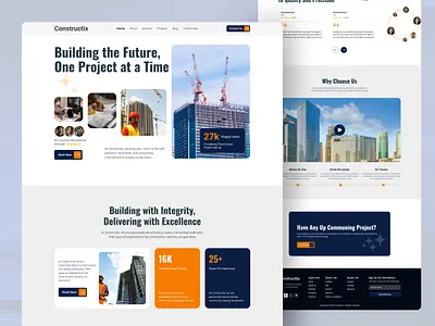 Construction Company Landing Page construction design graphic design landing page mobile app modern ui ux web webdesign website