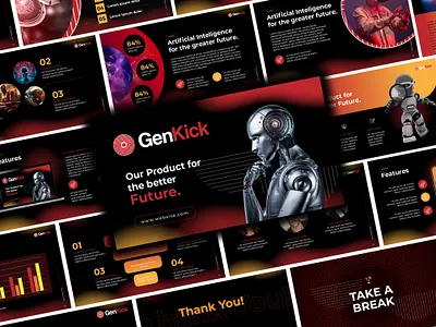 Futuristic Presentation deck design graphic design graphicdesign illustration marketing powerpoint presentation