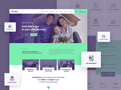 Insurance WordPress Theme clean creative design elementor insurance landing template theme ui ux web webdesign