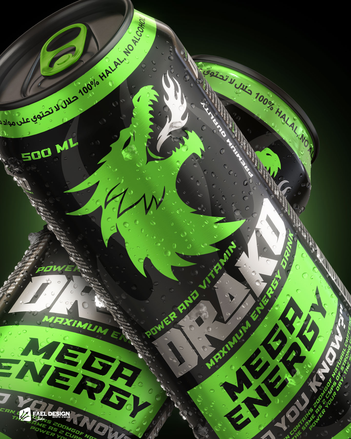 DRAKO Energy Drink | Packaging Design energy drink fael design sudio iraq ksa packaging design redbull soft drink syria uae السعودية اينيرجي تصميم مشروب طاقة تصميم منتجات ريد بول سودا سوريا سورية سوفت درينك فاعل ديزاين إستوديو مشروب طاقة
