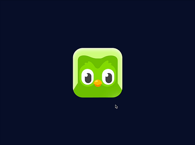 Duolingo - Interactive Mascot after effects animal animation bird character design character motion duo duolingo eye green hover effect japan language learn lottie mascot mobile app rive rive animation streak