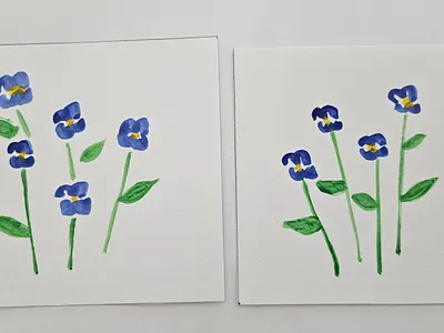 Blue floral watercolour paintings art drawing flower flowers plants watercolor paint waterpaint