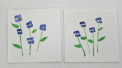 Blue floral watercolour paintings art drawing flower flowers plants watercolor paint waterpaint