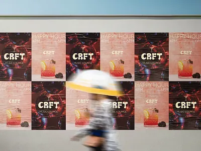 CRFT Poster Wall branding design drinks events marketing graphic design hospitality illustration logo marketing design modern poster design visual storytelling