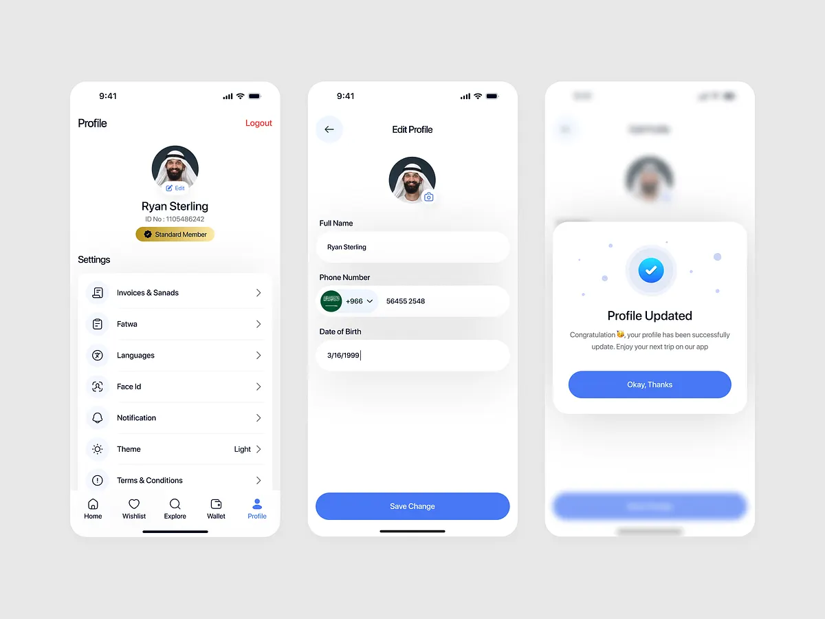 Profile Screen designs, themes, templates and downloadable graphic ...