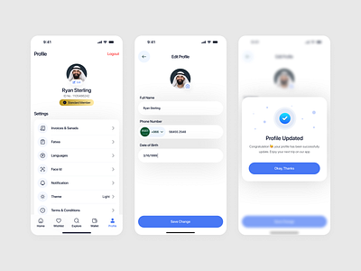 Fintech Mobile App - User Profile Management app app design app interface app ui banking app design fintech app fintech mobile app design light mode ui mobile app mobile app design mobile app ui modern app ui product design profile screen uiux design user profile ui
