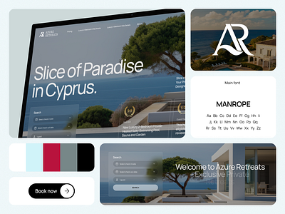 Azure Retreats – Luxury Escape in Cyprus branding design illustration landing page logo ui ux web website