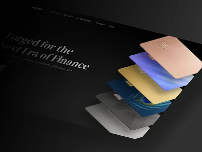 Credit card website bank account card colorful credit card currency debit card dollar finance fintech framer gold loan metal card mobile app money payment silver transfer webflow website