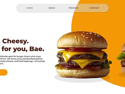 Burger Bae Website Design with clickable buttons - Using Figma animation burger click figma food ui uiux ux website