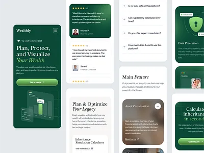 Wealthly - Wealth Management Mobile Responsive ai artificial intelligence assets b2b clean financial investment minimalist mobile mobile responsive modern design portfolio management saas startup uiux wealth wealth management