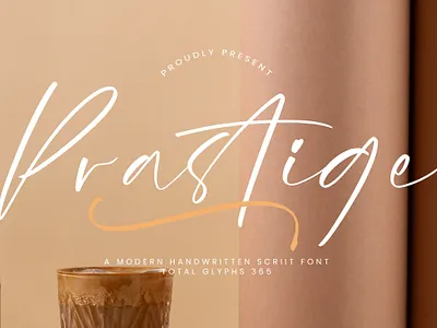 Prastige - A Modern Handwritten Script Font style