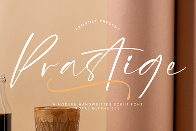 Prastige - A Modern Handwritten Script Font style