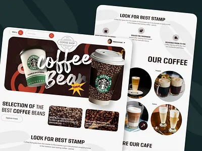 Cafe & Coffee Beans Web UI/UX Design 3d animation branding cafe coffee graphic design logo motion graphics ui uiux