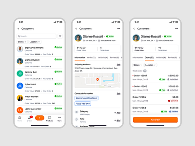 E-commerce customer dashboard e commerce graphic design ui ux