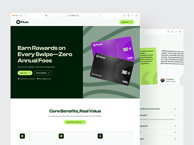 Pulse - Credit Card Landing Page figma landing page ui website