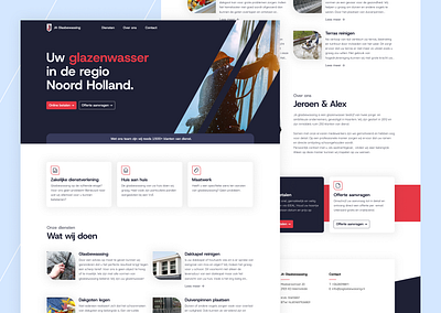 JA Glasbewassing landingspage ui
