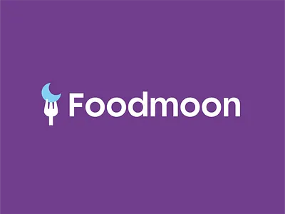 Foodmoon app delivery food fork logo logodesign moon space storozhevantosha symbol