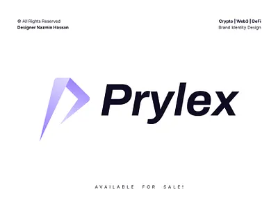 Prylex P Lettermark Logo for Web3 & Tech Industry arrow logo blockchain logo branding crypto designer crypto logo crypto mark defi logo lettermark logo logo logo design logo designer p logo prom firm startup identity tech identity tech startup