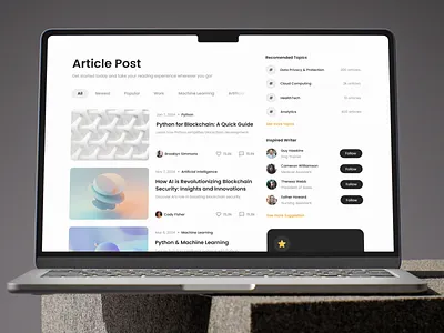 Blogane - Blog & News Landing Page (Mockup) app articles blog branding clean design illustration information logo minimal news reading tags template ui ux website