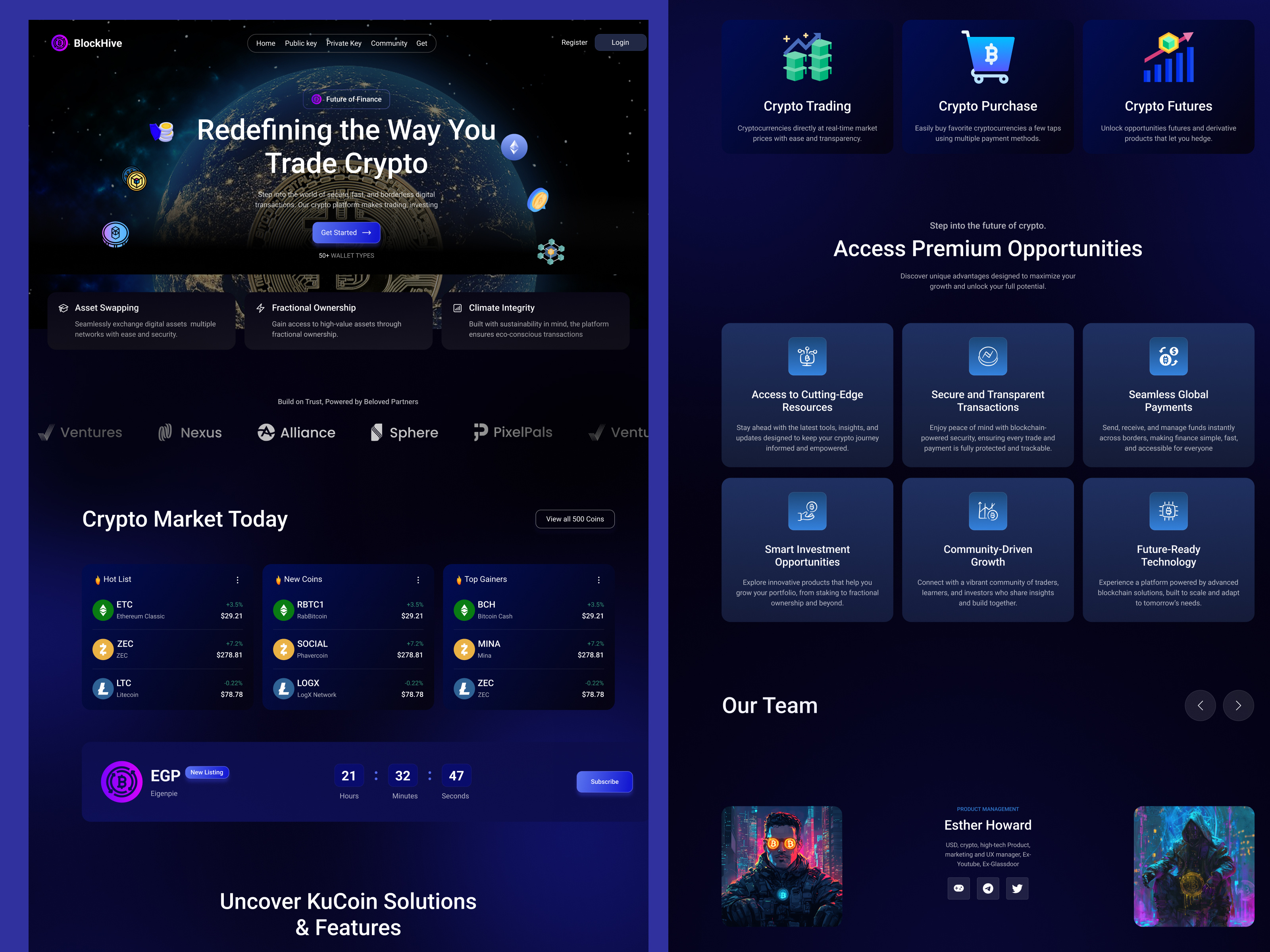 Next-Gen Crypto Landing Page crypto exchange landing page design